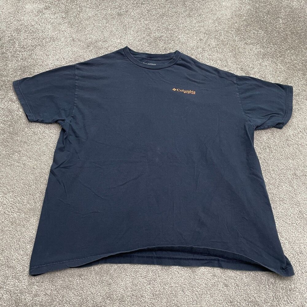 Columbia PFG Graphic T-Shirt Mens XXL Blue Crew Neck Short Sleeve Cotton Tee